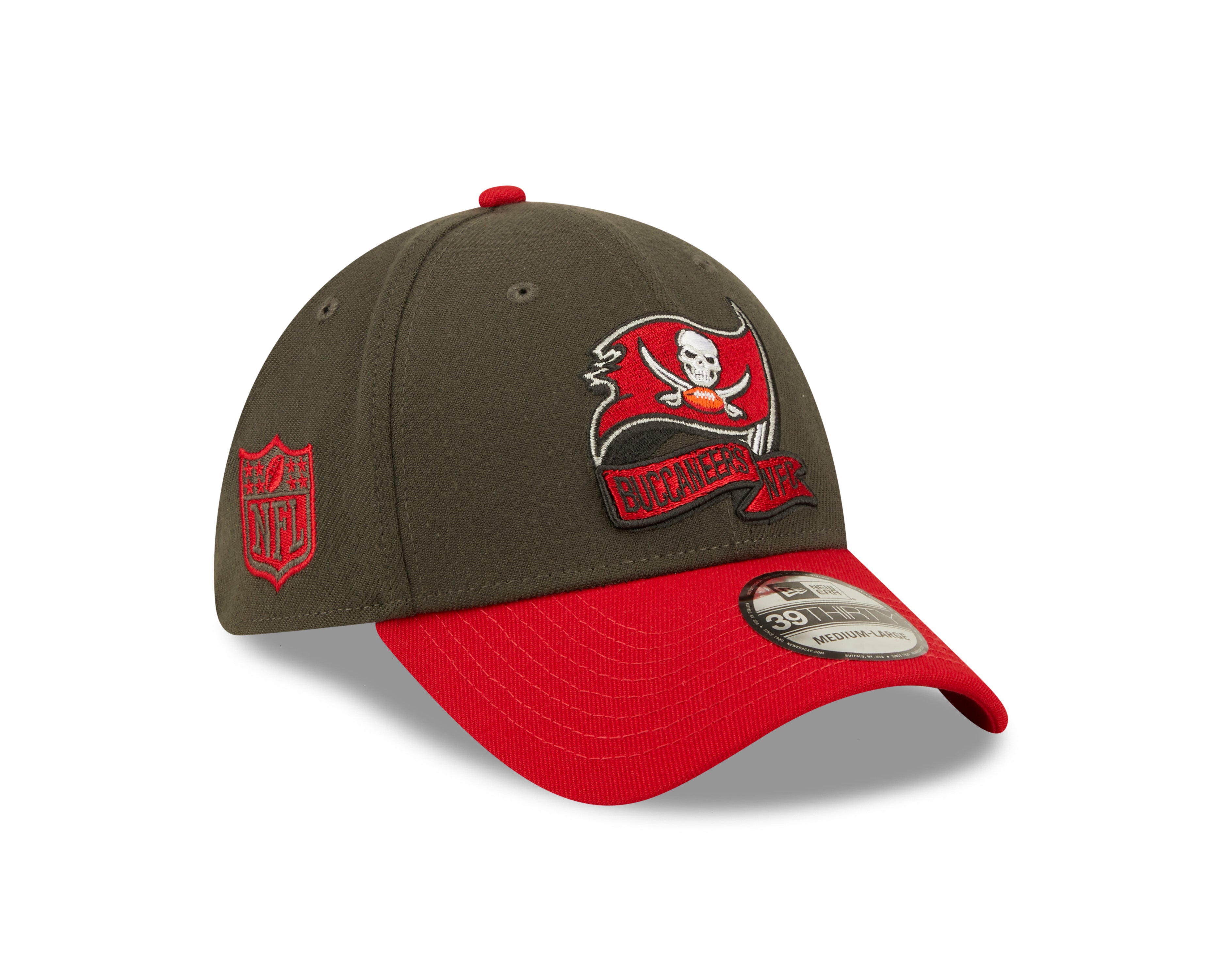 Tampa Bay Buccaneers NFL Sideline 2022 39THIRTY Stretch Fit Cap - Dark Grey/Red