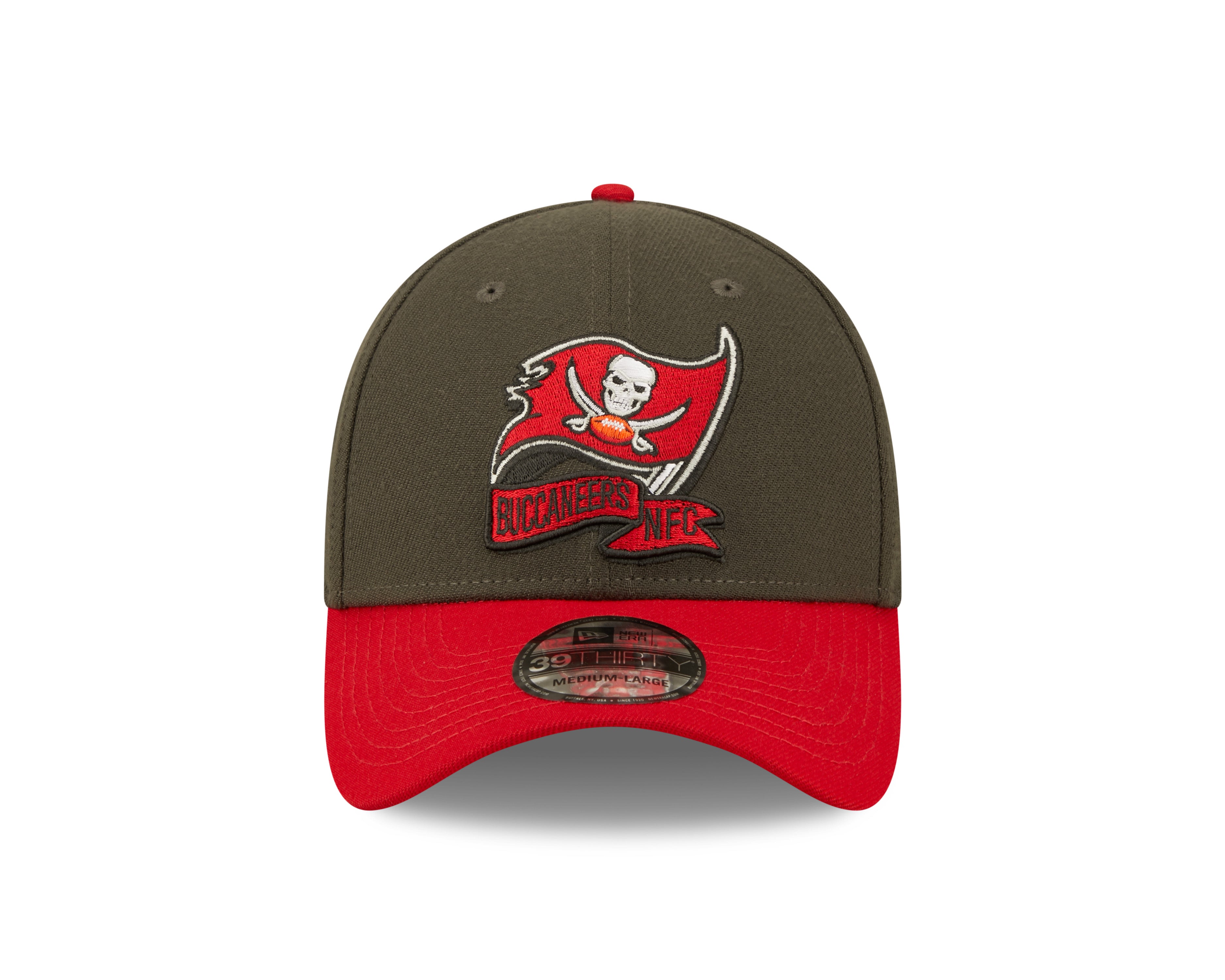 Tampa Bay Buccaneers NFL Sideline 2022 39THIRTY Stretch Fit Cap - Dark Grey/Red