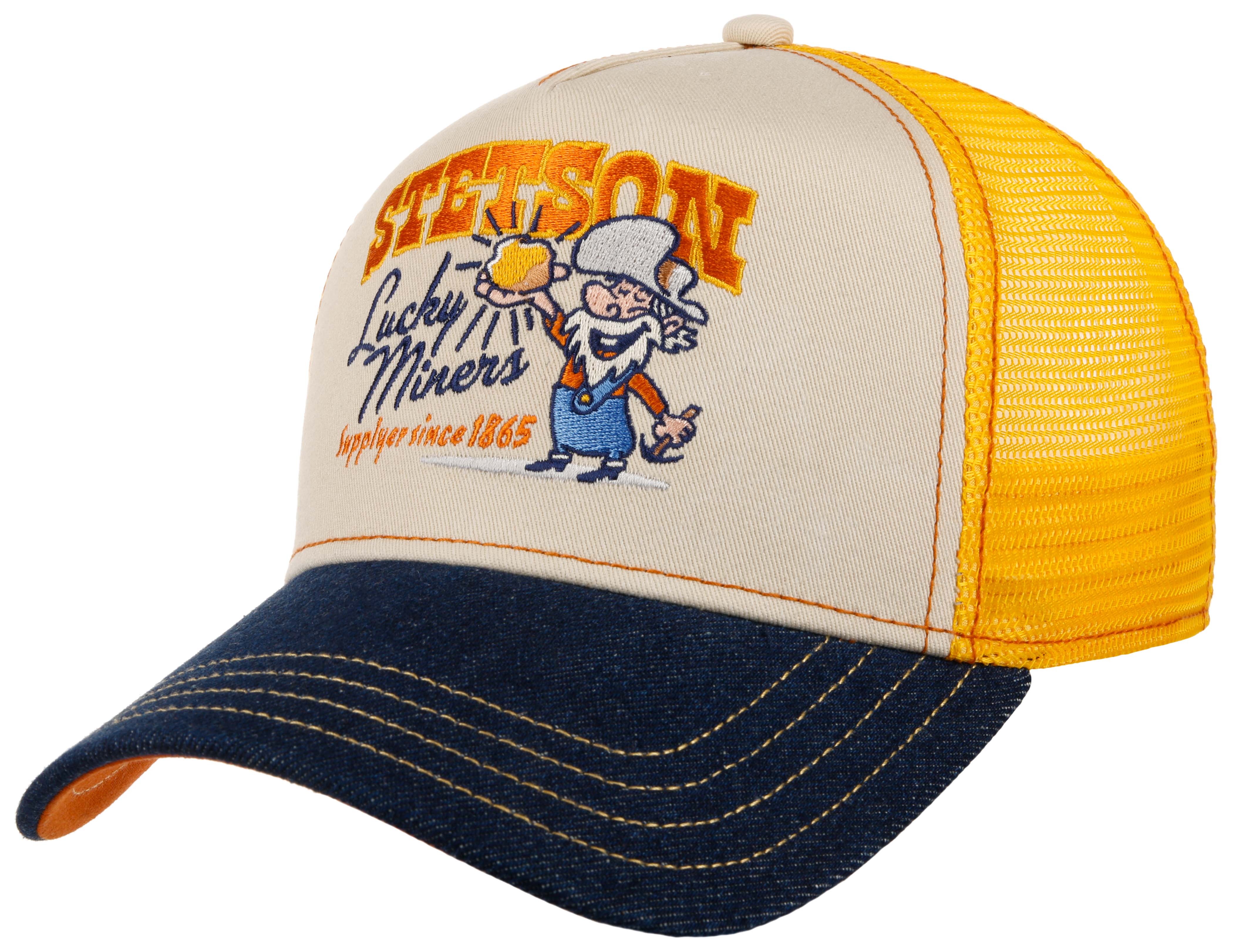 Stetson - Lucky Miners- Trucker Cap - Stone/Denmim/Yellow