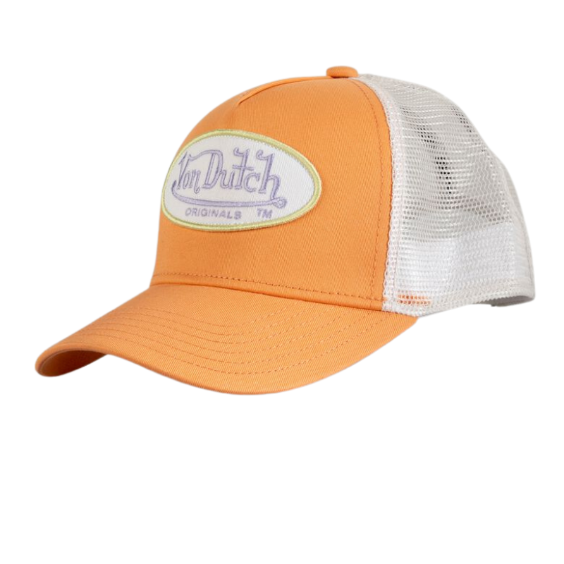 Von Dutch Boston Trucker Cap - Peach/White