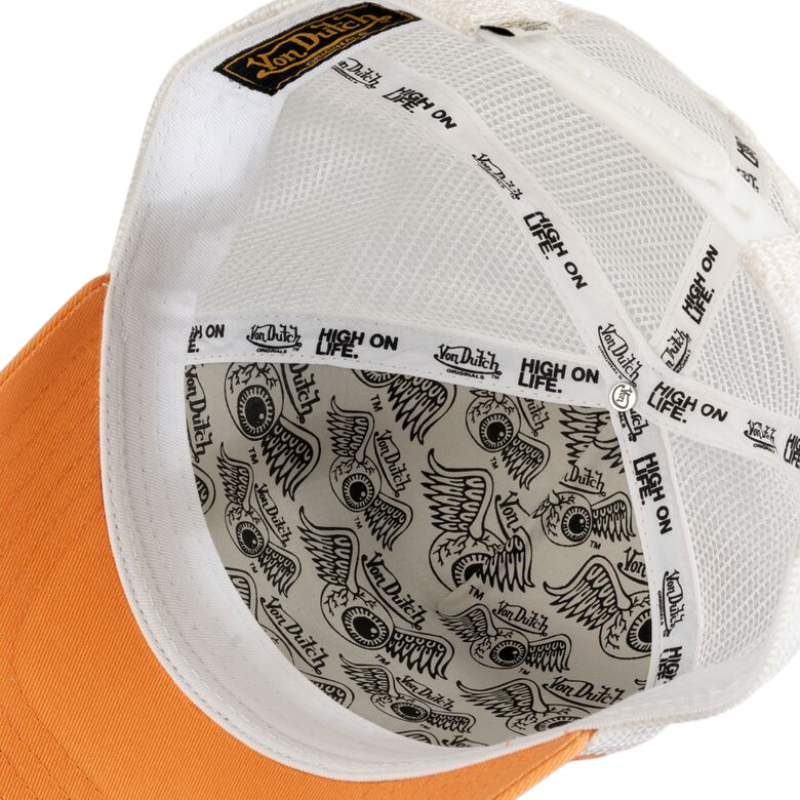 Von Dutch Boston Trucker Cap - Peach/White