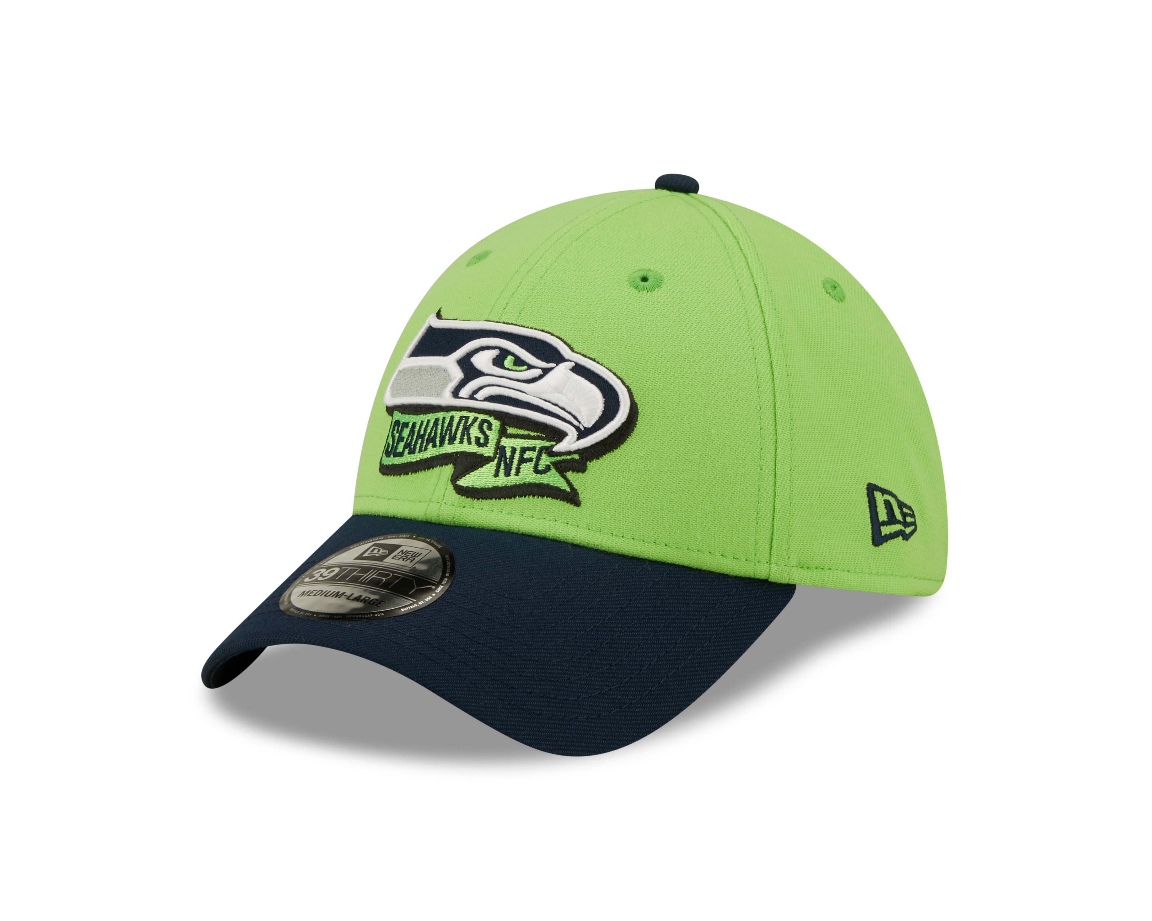Seattle Seahawks NFL Sideline 2022 39THIRTY Stretch Fit Cap - Green/Blue