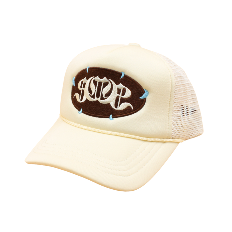 Stone/Brown "FANGS" Sabochini - Logo Trucker Cap