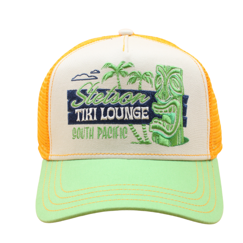 Tiki Lounge Trucker Cap - Lime/Orange