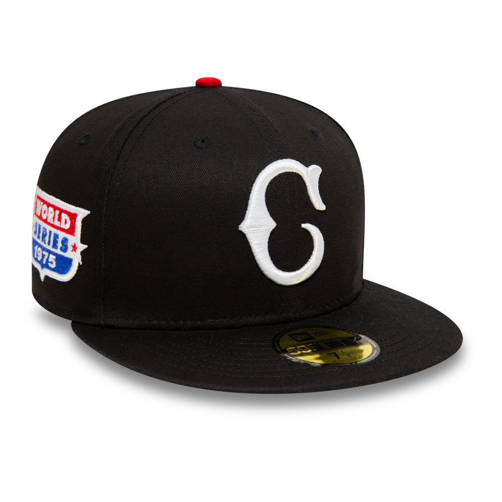 Cincinnati Reds Cooperstown Patch Black 59FIFTY Cap - Sort